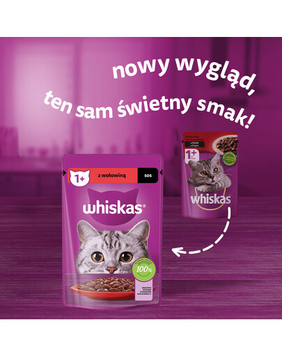 WHISKAS Adult Hovädzie v omáčke 28x85g