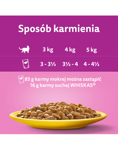 WHISKAS Adult Hydinové hody 52x85g s kuracím, morčacím