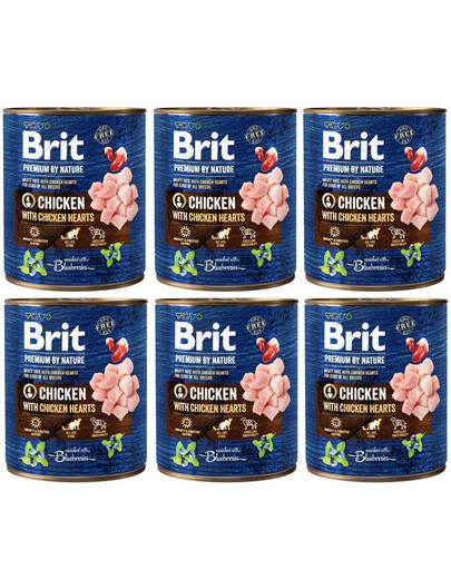 BRIT Premium by Nature Chicken & Hearts 6x800 g