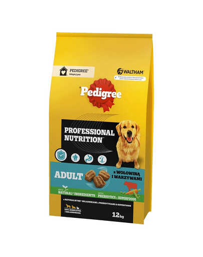 PEDIGREE Adult Professional Nutrition 12 kg s hovädzím mäsom a zeleninou pre veľké a stredné plemená psov