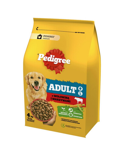 PEDIGREE Adult 4 kg s hovädzím mäsom a zeleninou pre psov veľkých a stredných plemien