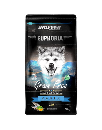 BIOFEED EUPHORIA Gluten Free Pstruh a losos pre mladých psov stredných a veľkých plemien 10 kg