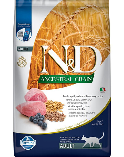 N&D Low Grain CAT Adult Lamb & Blueberry 5 kg