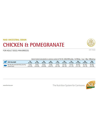 N & D Low Grain adult MINI chicken and pomegranate 7 kg