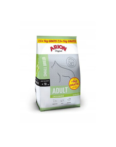 ARION Original Adult Small Chicken & Rice 7,5 kg + 1 kg GRATIS
