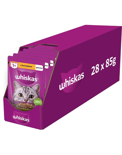 WHISKAS Adult Kuracie v želé 28x85g
