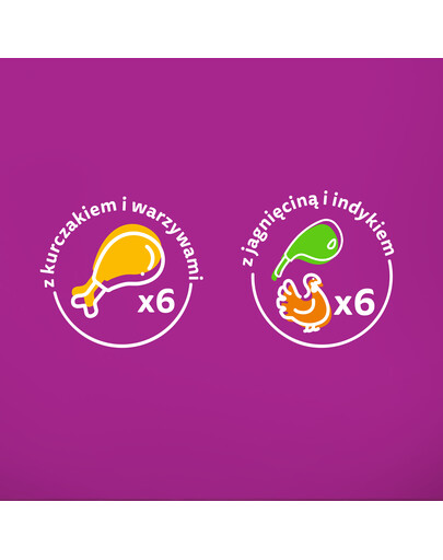 WHISKAS Adult Krémové variácie v omáčke 48x85g s kuracím mäsom a zeleninou, jahňacím a morčacím mäsom