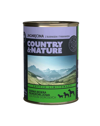 COUNTRY&NATURE Jahňacie krmivo bez obilnín 400 g