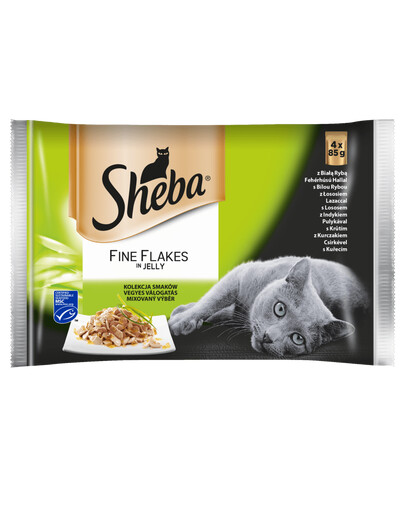 SHEBA  jemné vločky v želé pre mačky 4 x 85 g