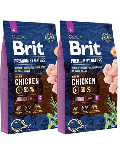 BRIT Premium By Nature Junior Small S Krmivo pre šťeňatá 16 kg (2 x 8 kg)