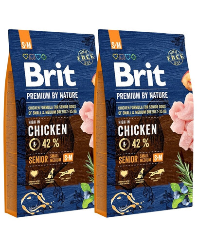 BRIT Premium By Nature Senior Small Medium S + M 16 kg (2 x 8 kg)