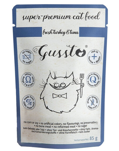 GUSSTO Cat Fresh Turkey&Tuna pre mačky moriak a tuniak 85 g