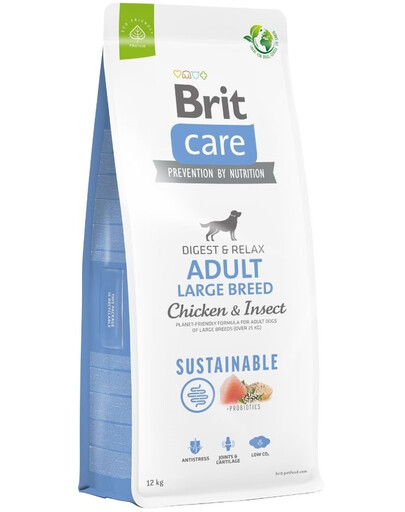 BRIT Care Dog Sustainable Adult Large Breed Chicken & Insect 12+2 kg ZADARMO