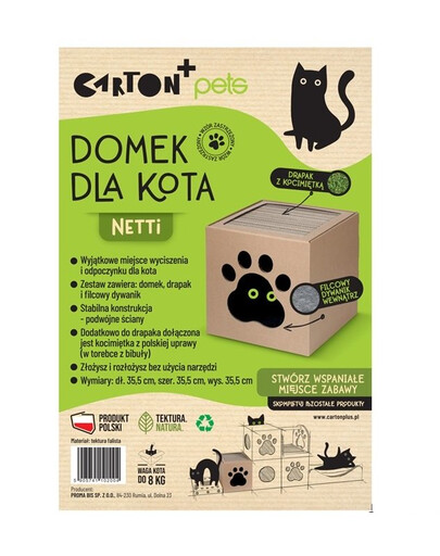 CARTON+ PETS Domček so škrabadlom pre mačku Netti