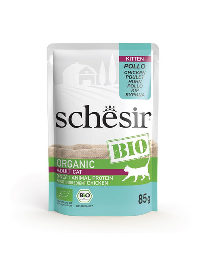 SCHESIR BIO - Kuracie mäso pre mačiatka 85 g
