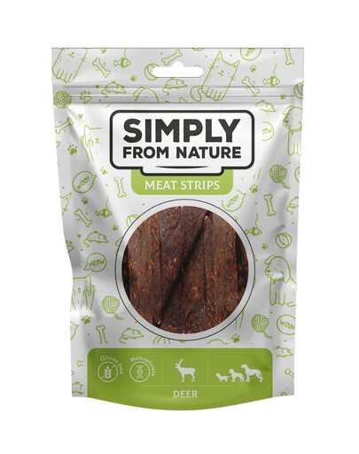 SIMPLY FROM NATURE Meat Strips Jelenie stripsy pre psov 80 g