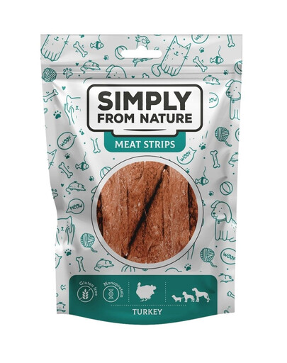 SIMPLY FROM NATURE Meat Strips Morčacie stripsy pre psov 80 g