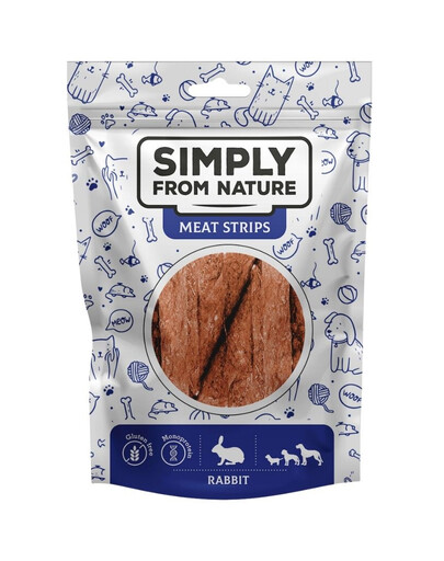 SIMPLY FROM NATURE Meat Strips Králičie stripsy pre psov 80 g