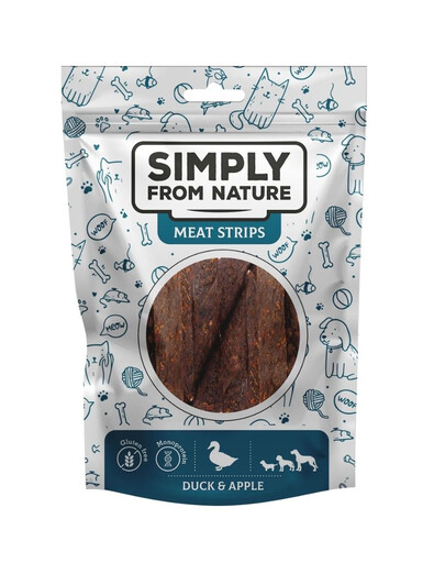 SIMPLY FROM NATURE Meat Strips Kačacie stripsy s jablkom pre psov 80 g