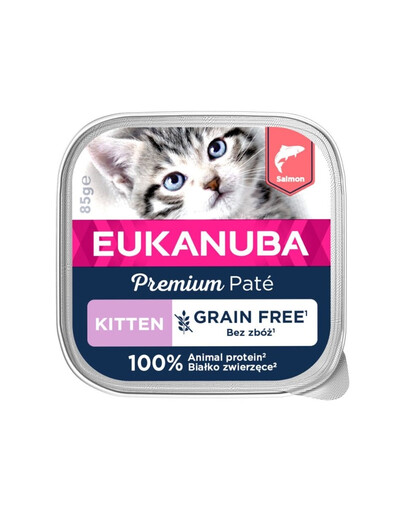 EUKANUBA Grain Free Kitten paštéta pre mačiatka Losos 85 g