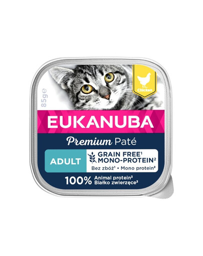 EUKANUBA Grain Free Adult Monoproteínová paštéta kuracie 85 g
