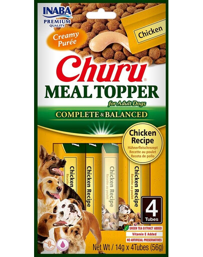 INABA Dog Meal Topper Chicken 4x14 g krémový kurací doplnok do krmiva pre psov