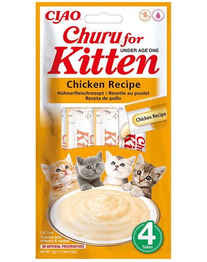 INABA Churu Kitten Chicken 4x14 g kuracia maškrta pre mačiatka