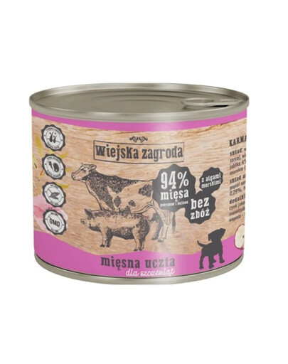 WIEJSKA ZAGRODA Mäsové hody pre šteniatka 200 g