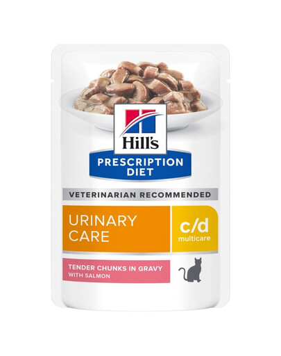 HILL'S Prescription Diet Feline C/D Multicare Urinary care s lososom 12x85g vo vreckách