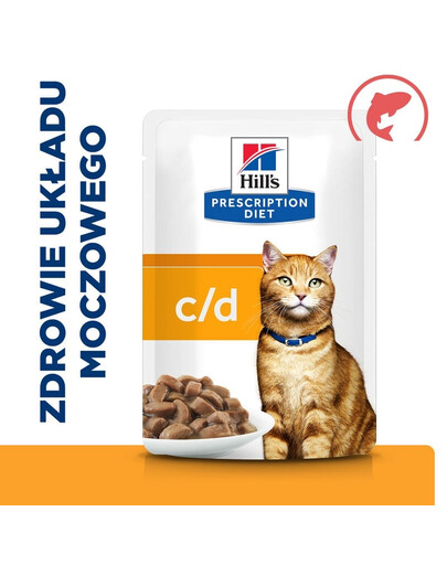 HILL'S Prescription Diet Feline C/D Multicare Urinary care z łososiem 12x85g w saszetkach