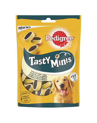 PEDIGREE Tasty Minis 140 g Pamlsky so syrovou a hovädzou príchuťou