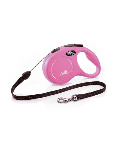 FLEXI Vodítko New Classic lanko 8 m. ružové. do 12 kg