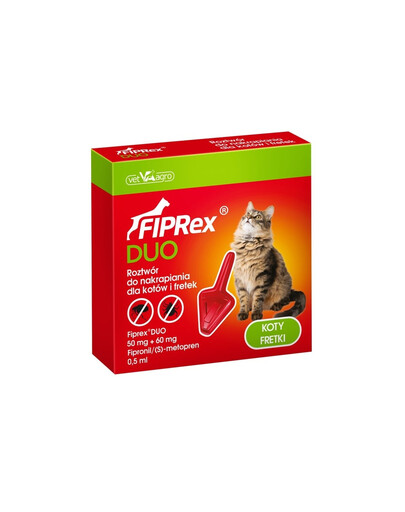 VET-AGRO Fiprex Duo Prípravok proti blchám a kliešťom pre mačky a fretky