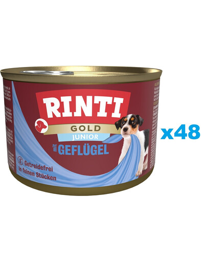 RINTI Gold Junior Poultry Mini Hydina pre šteňatá malých plemien 48x185 g