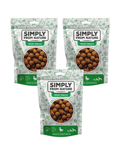 SIMPLY FROM NATURE Meat Balls Guľôčky s kačicou a zeleninou pre psov 3x80 g