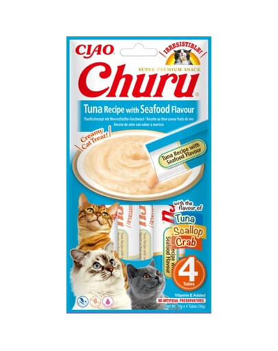 INABA Churu Tuna with seafood 4x14g tuniak s morskými plodmi pre mačku