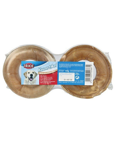 TRIXIE Byvolie žuvacie krúžky 60 g/7.3cm 2 ks