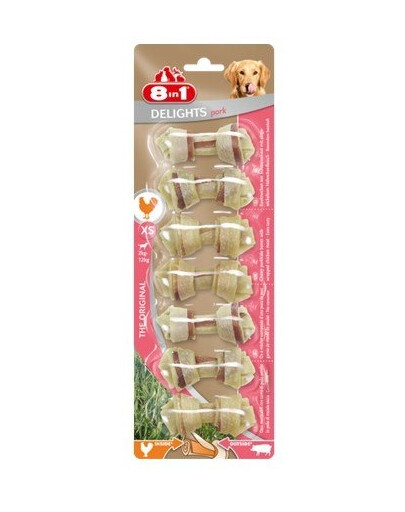 8IN1 Maškrta párok Delights Bones XS 7 ks