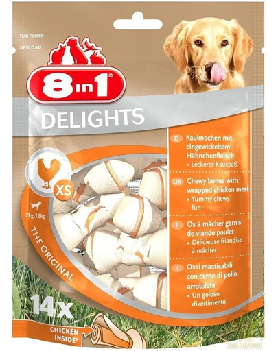 8IN1 Maškrta Delights Bones XS 14 ks.