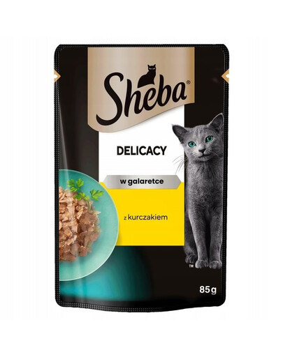 SHEBA Delicacy in jelly 85g kúsky kuracieho mäsa v želé pre mačky