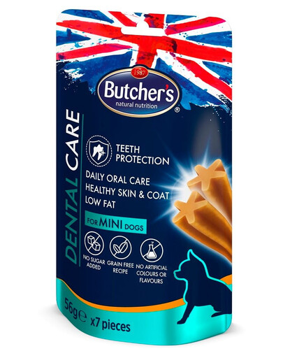 BUTCHER'S Butcher's Dental Care for Mini Dogs pamlsky pre miniatúrne psy dentistic 56g