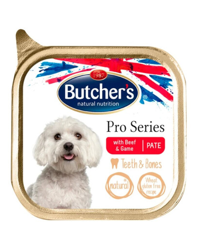 BUTCHER'S Pro Series Teeth&Bones hovädzia a zverinová paštéta 150 g
