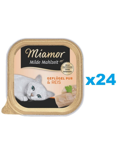 MIAMOR Milde Mahlzeit 24×100 g Maškrta s hydinou a ryžou