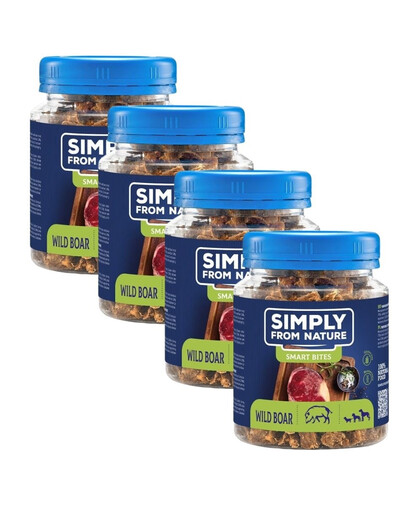 SIMPLY FROM NATURE Smart Bites Maškrty pre psov z diviaka 4x130 g