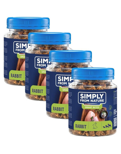 SIMPLY FROM NATURE Smart Bites Maškrty pre psov z králičieho mäsa 4x130 g