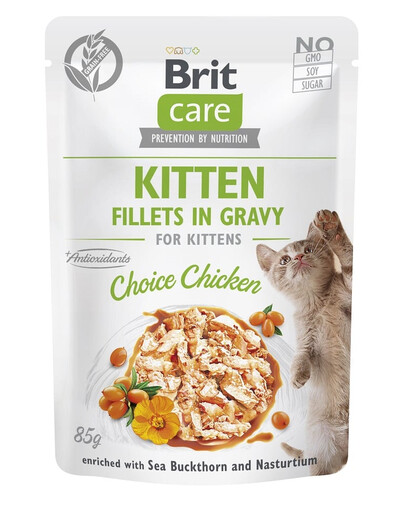 BRIT CARE Fillets in Jelly Pouch Kitten Choice Chicken 24x85g s kuracím mäsom pre mačiatka