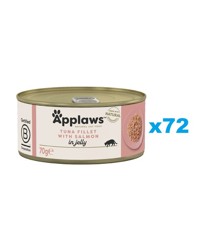 APPLAWS Cat Adult Tuna Fillet with Salmon in Jelly tuniak a losos v želé 72x70g