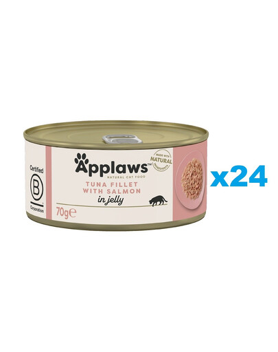 APPLAWS Cat Adult Tuna Fillet with Salmon in Jelly tuniak a losos v želé 24x70g