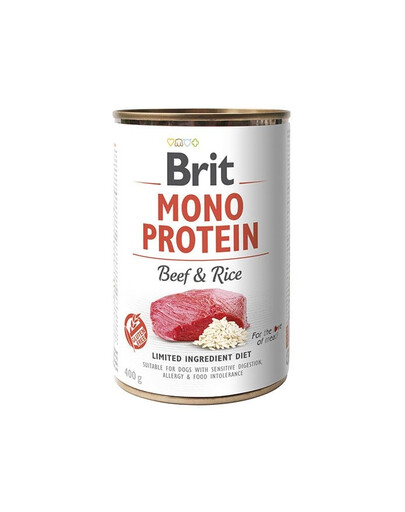BRIT Mono Protein Beef & Rice 12x400 g monoproteínové hovädzie krmivo s ryžou