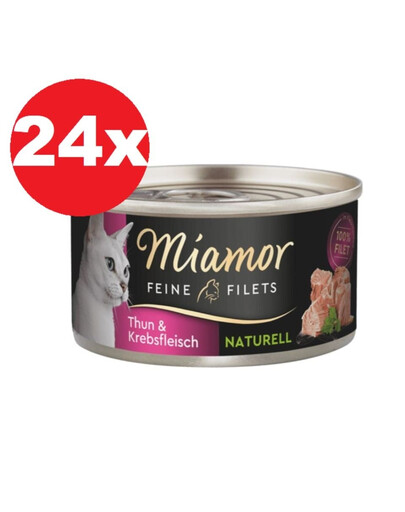 MIAMOR Feine Filets Naturell Tuna&Crab 24×80g Tuniak a krab vo vlastnej šťave